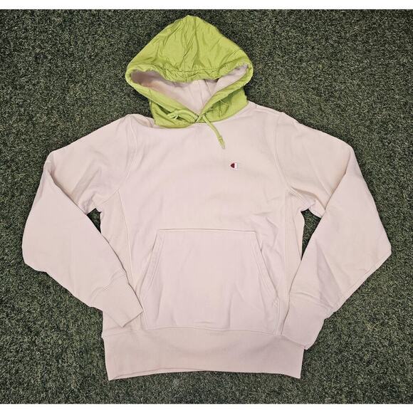 Men’s RARE Champion Reverse Weave Hoodie Sweatshirt Pullover Nylon Hood-Small - Picture 1 of 8